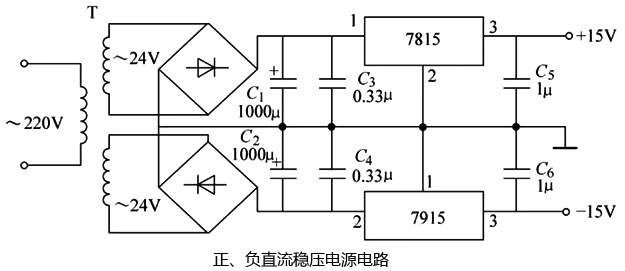 正、負(fù)直流穩(wěn)壓電源電路