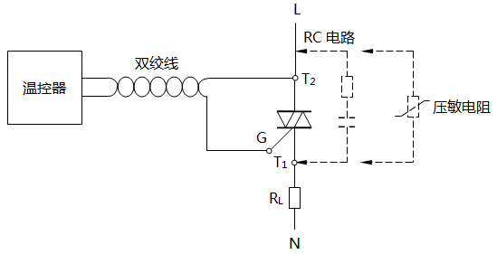 溫控器驅(qū)動(dòng)晶閘管接線示意圖 溫控器驅(qū)動(dòng)晶閘管接線示意圖