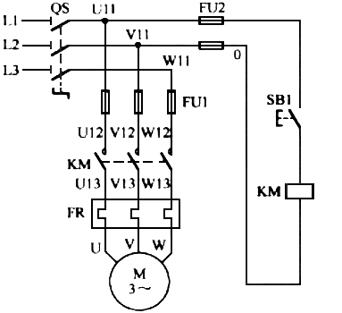 三相異步電動機(jī)的點(diǎn)動控制電路圖 三相異步電動機(jī)的點(diǎn)動控制電路圖