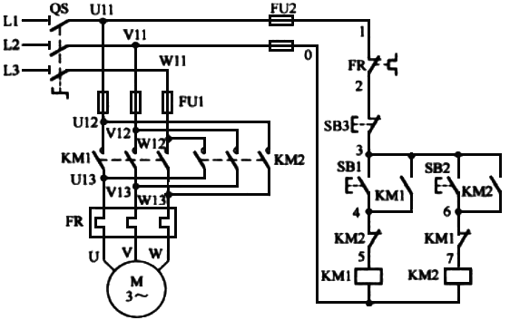 電動機(jī)正傳和反轉(zhuǎn)控制電路 電動機(jī)正傳和反轉(zhuǎn)控制電路