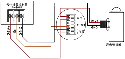 氣體探測器內(nèi)部接線圖 氣體探測器內(nèi)部接線圖